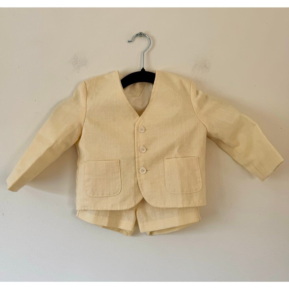 Vintage Jack Tar toddler two piece suit yellow shorts and jacket